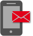 Icon-Darstellung von Smartphone und Brief